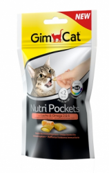 Лакомство для кошек Подушечки Gimcat NutriPockets с лососем и Омега 3 и 6