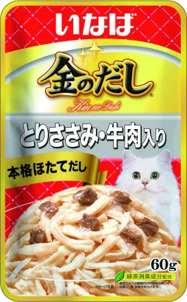 Влажный корм для кошек Inaba Kinnodashi Куриное филе с мальками ширасу,упаковка 12шт х 60гр IC-16