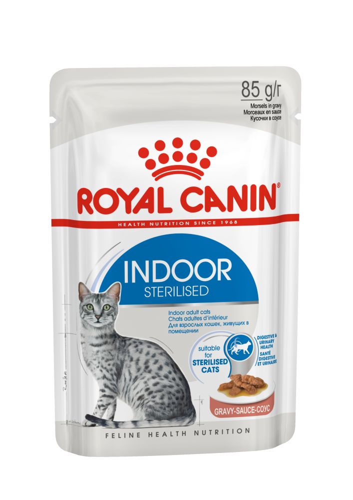 Royal Canin Indor Sterilised влажный корм для домашних кошек, в соусе 85 г