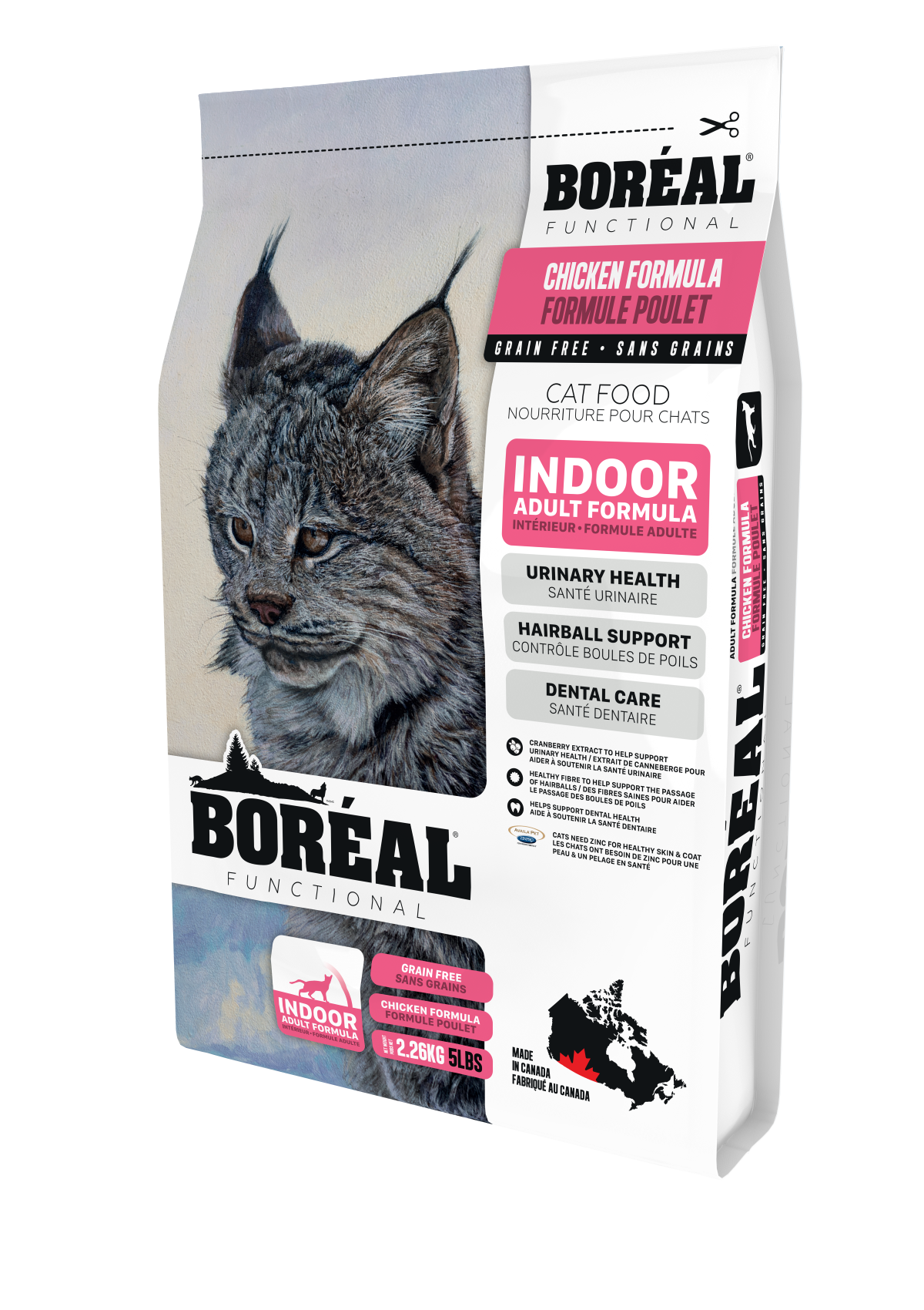 Сухой беззерновой корм Boreal Functional для домашних кошек, с курицей 2,26 кг
