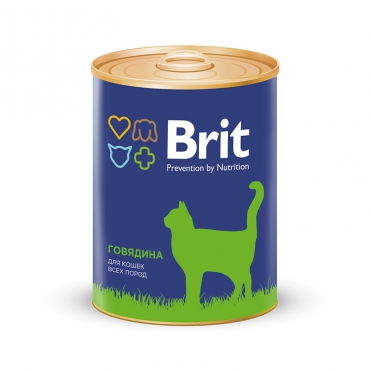 Консервы для взрослых кошек Brit Premium «Говядина», 340 г х 12 шт.