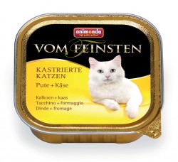 Влажный корм для кастрированных котов и стерилизованных кошек Animonda Vom Feinsten с индейкой и сыром 100 г х 32 шт.