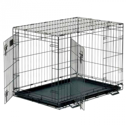 Клетка для собак Midwest Life Stage черная 2 двери, 122х76х84 см