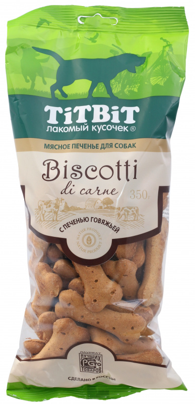 Печенье для собак Titbit Бискотти с печенью говяжьей, 350 г