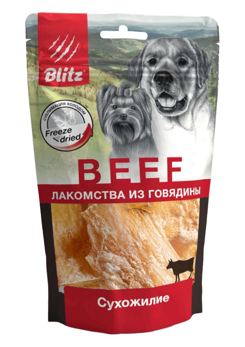 Blitz сублимированное лакомство для собак "Сухожилие" говяжье, 60 г