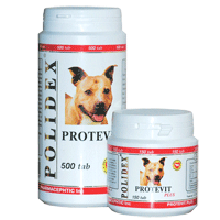 Витамины и минералы для собак Polidex Protevit plus (Полидекс Протевит) 150 таблеток
