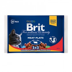 Влажный корм для кошек Brit Premium Ассорти «Мясная тарелка», 4 × 100 г