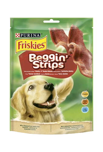 Лакомство для собак Friskies Beggin strips с ароматом бекона, 120 г