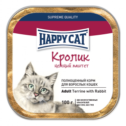 Консервы для кошек Happy Cat Паштет из кролика 0,1 кг