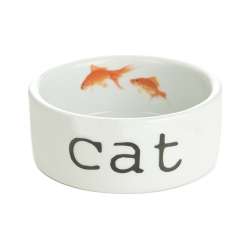 Керамическая миска для кошек Beeztees 651460 Snapshot с рыбками, 300 мл × ∅ 11,5 см × 4 см
