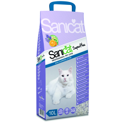 Впитывающий наполнитель для кошачьего туалета Sanicat Super Plus апельсин и лаванда, 10 л/6,25 кг