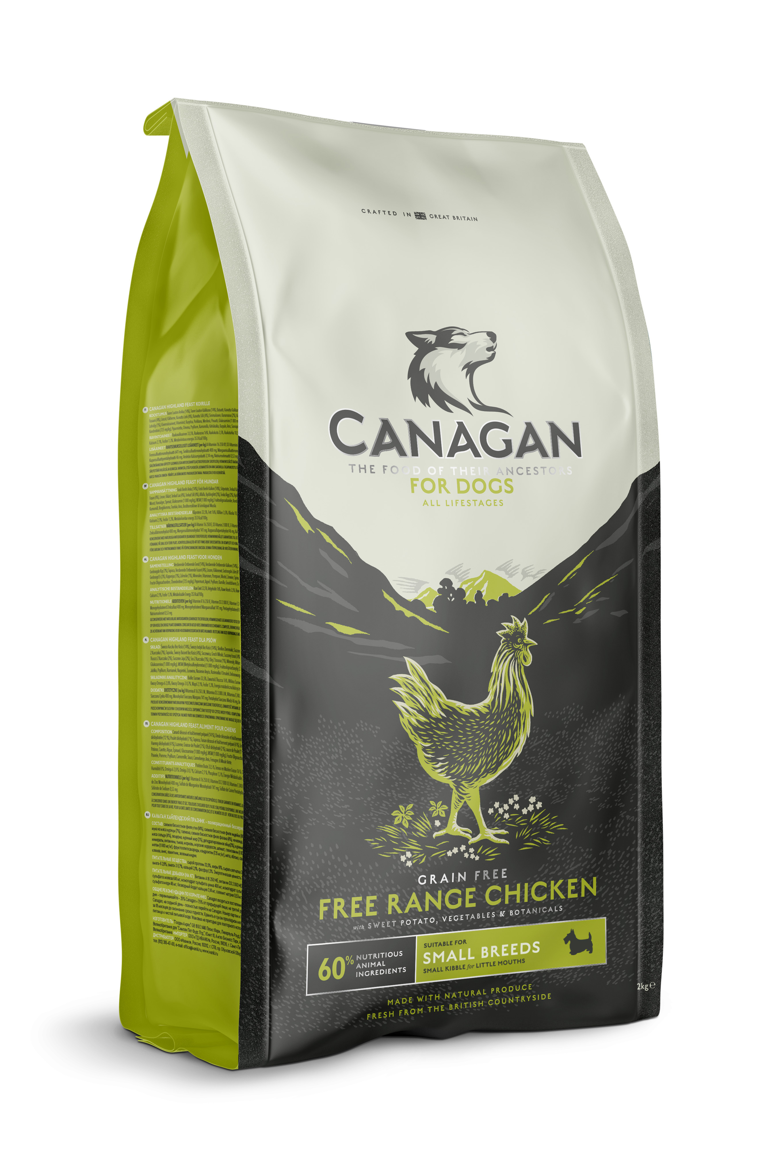 Сухой беззерновой корм для собак мелких пород Canagan Grain Free Free-Range Chicken для всех возрастов, с цыпленком