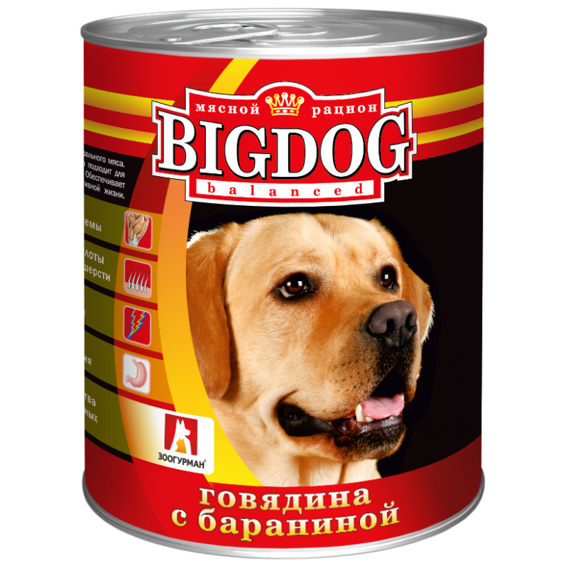 Консервы для собак Зоогурман "Big Dog" Говядина с бараниной, 0,85 кг
