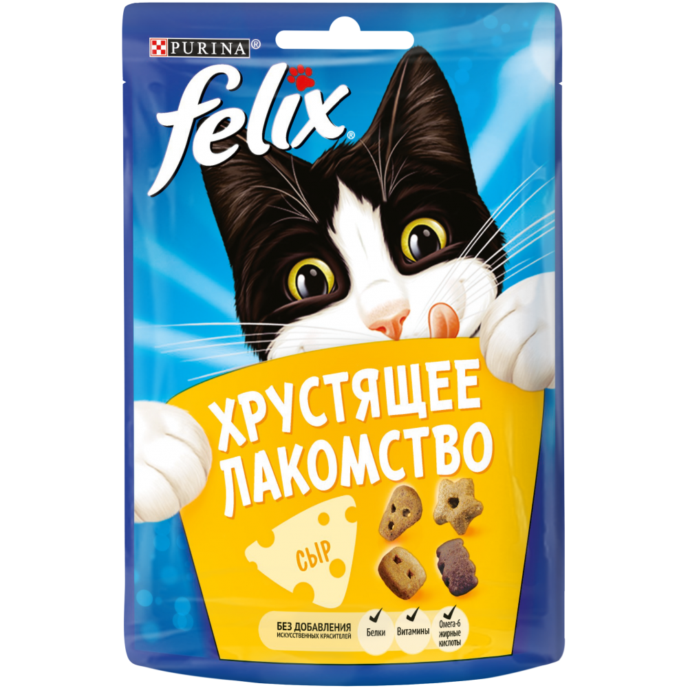 Хрустящее лакомство для кошек Felix с сыром