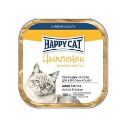 Консервы для кошек Happy Cat Паштет из цыпленка 0,1 кг