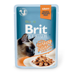 Влажный корм для кошек Brit Premium Кусочки из филе индейки в соусе, 85 г х 24 шт.
