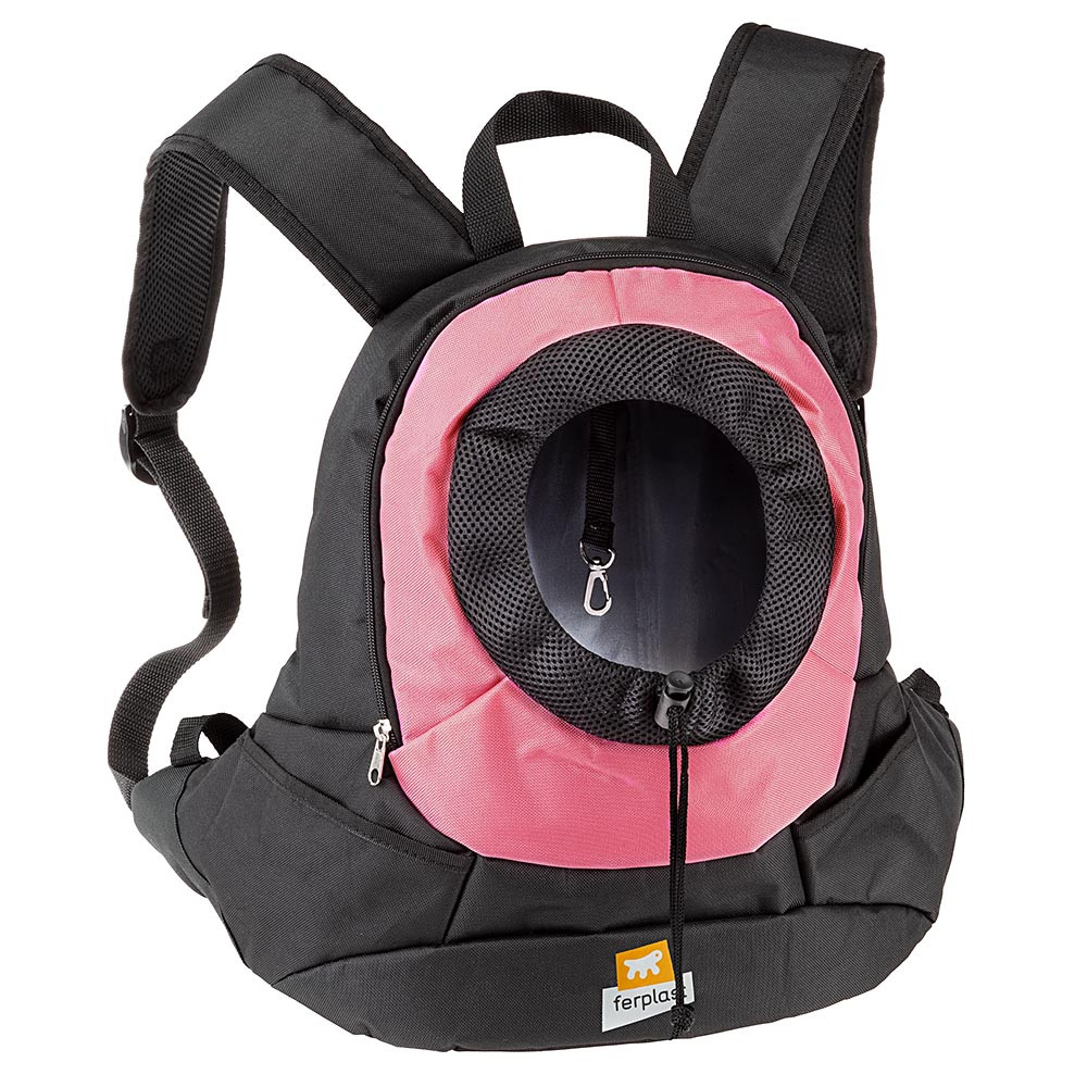 Рюкзак для собак Ferplast Kangoo, розовый с чёрным
