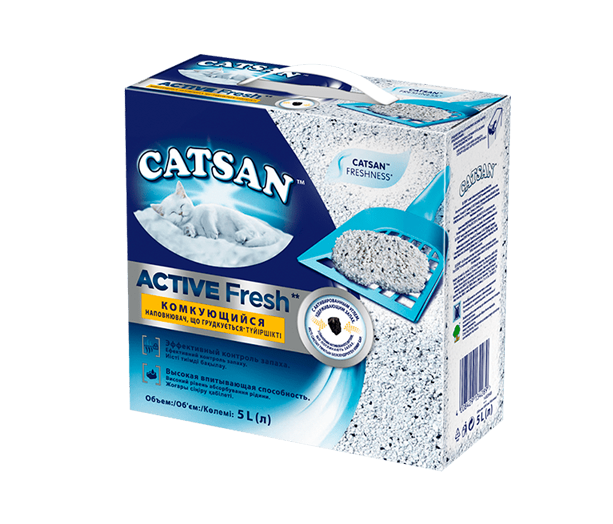 Catsan Active Fresh Комкующийся наполнитель для кошачьего туалета, 5 л
