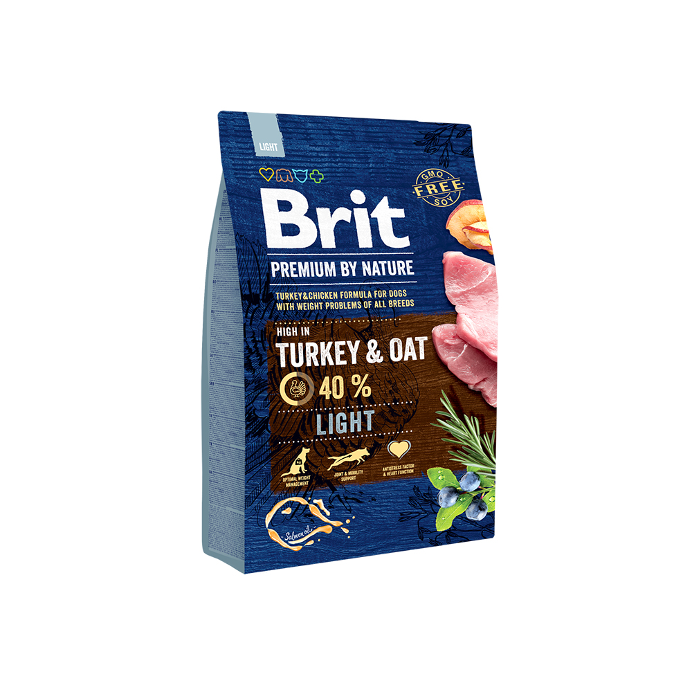 Сухой корм для собак склонных к полноте Brit Premium by Nature Light Turkey & Oats