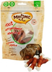 Кальцинированные косточки для собак Мнямс с утиным мясом, 0,1 кг