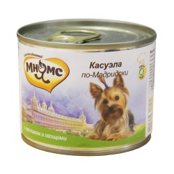 Консервы для взрослых собак Мнямс "Касуэла по-Мадридски" кролик с овощами 0,2 кг