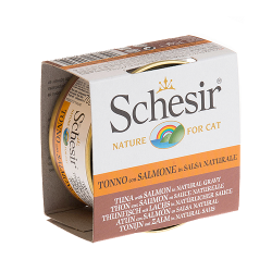 Консервы для кошек Schesir Тунец с лососем в натуральном соусе, 70 г х 14 шт.