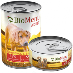 Консервы для взрослых собак BioMenu Adult цыпленок с ананасами 95% мяса 
