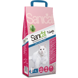Впитывающий наполнитель для кошачьего туалета Sanicat 7 дней Aloe Vera с ароматом алоэ вера, 4 л/2,8 кг
