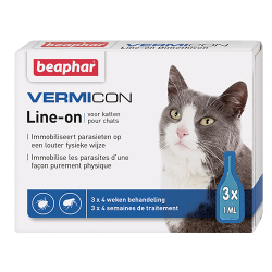 Капли от паразитов для кошек Beaphar IMMO Shield (Vermicon) Line-on, 3 пип.×1 мл