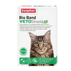 Натуральный ошейник от блох и клещей для кошек Beaphar (Беафар) Bio Band Veto Shield зеленый, 35 см
