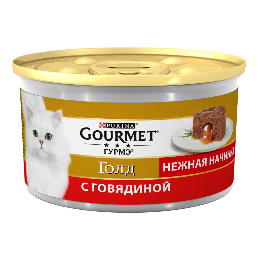 Консервы для кошек Gourmet Gold Нежная начинка с говядиной, 85 г х 12 шт.