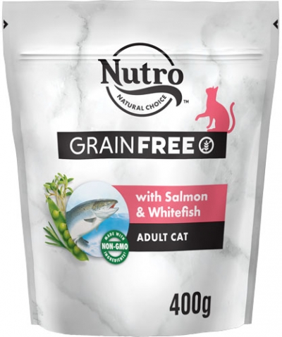 Сухой корм для взрослых кошек Nutro Grain Free беззерновой, с лососем, белой рыбой и экстрактом розмарина