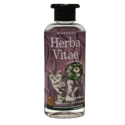 Шампунь для кошек Herba Vitae (Херба Вита) антипаразитарный с лавандой и чайным деревом, 0,25 л