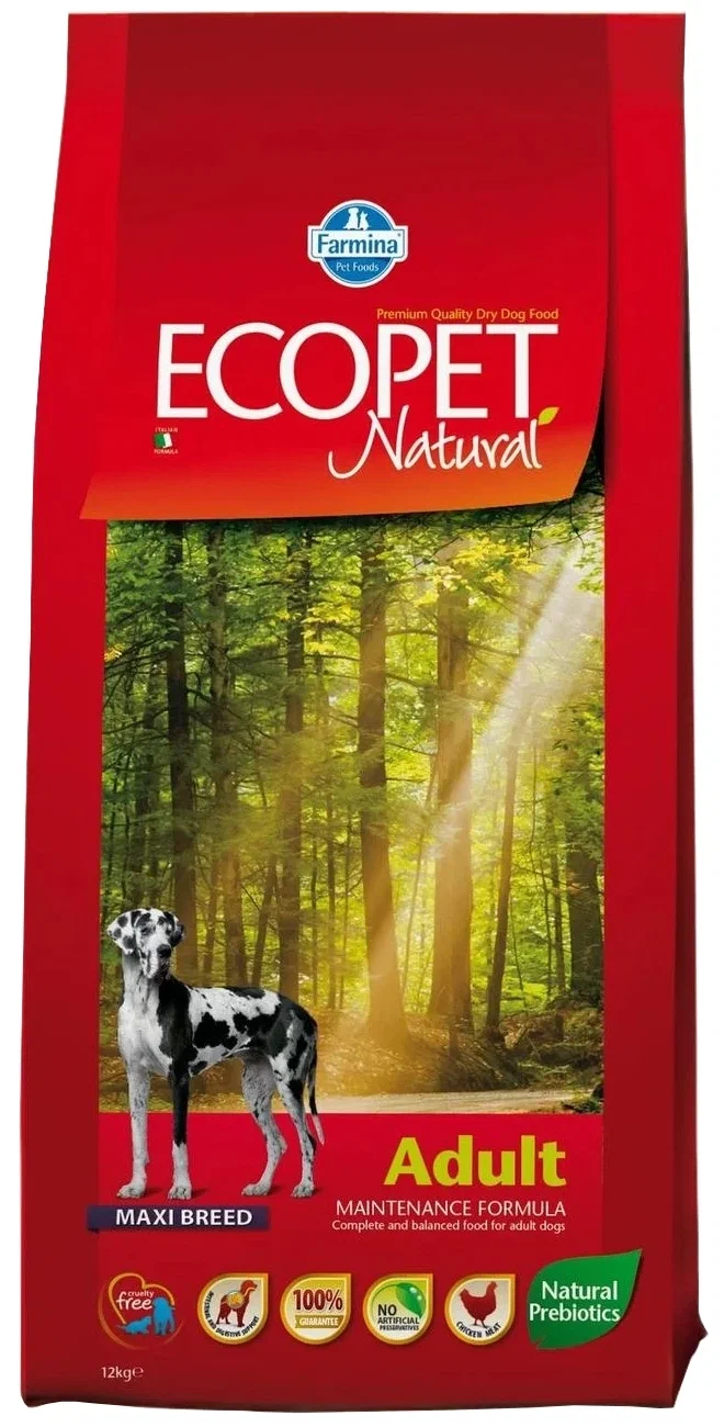 Сухой корм для собак крупных пород Farmina Ecopet Natural Adult Maxi с курицей 12 кг