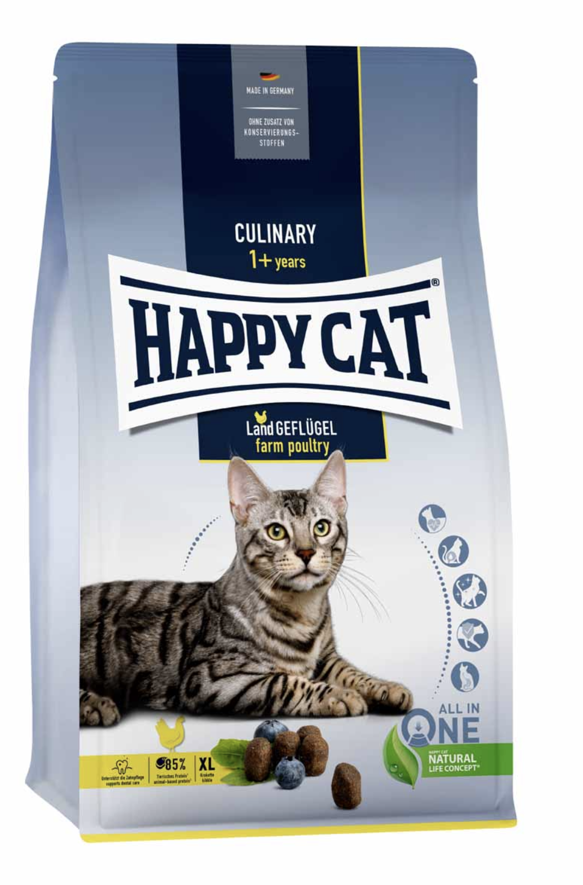 Сухой корм для кошек Happy Cat Culinary Land-Geflügel XL для гигиены полости рта 