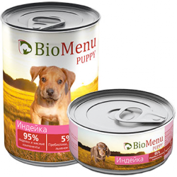 Консервы для щенков BioMenu Puppy индейка 95% мясо
