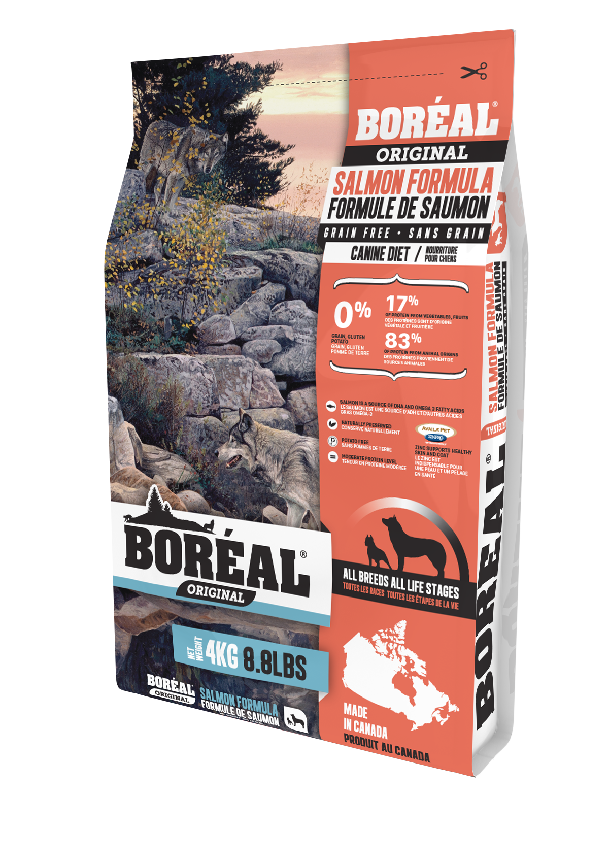 Сухой беззерновой корм Boreal Original для собак всех пород с лососем