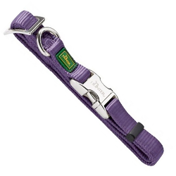 Нейлоновый ошейник для собак Hunter Alu-Strong S фиолетовый с металлической застежкой, 30-45 см