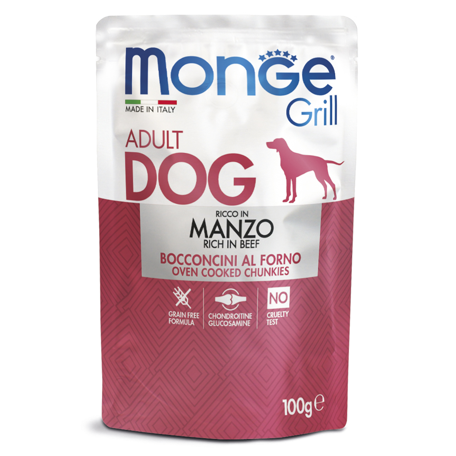 Консервы для взрослых собак Monge Dog Grill Pouch говядина 0,1 кг
