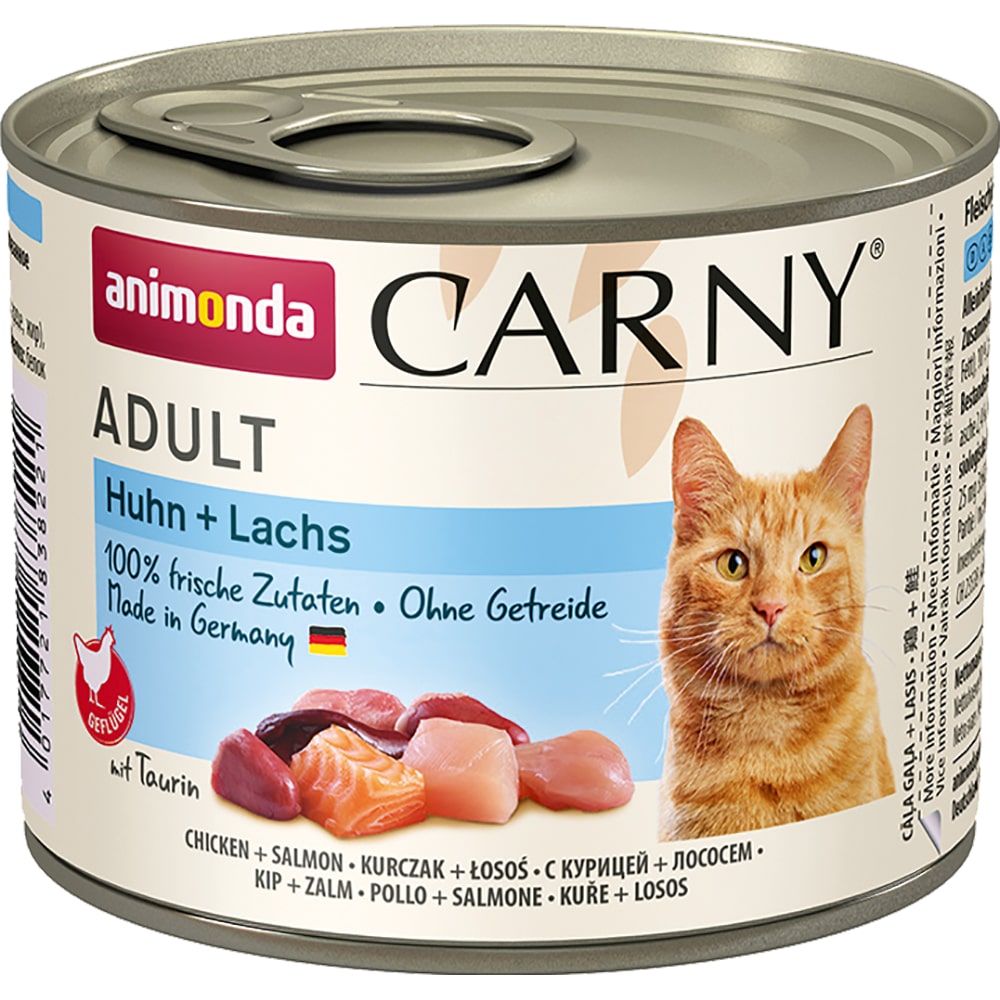Консервы Animonda Carny Adult Cat для взрослых кошек, с курицей и лососем 200 г х 6 шт.