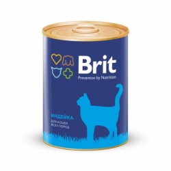 Консервы для взрослых кошек Brit Premium Индейка, 340 г х 12 шт.