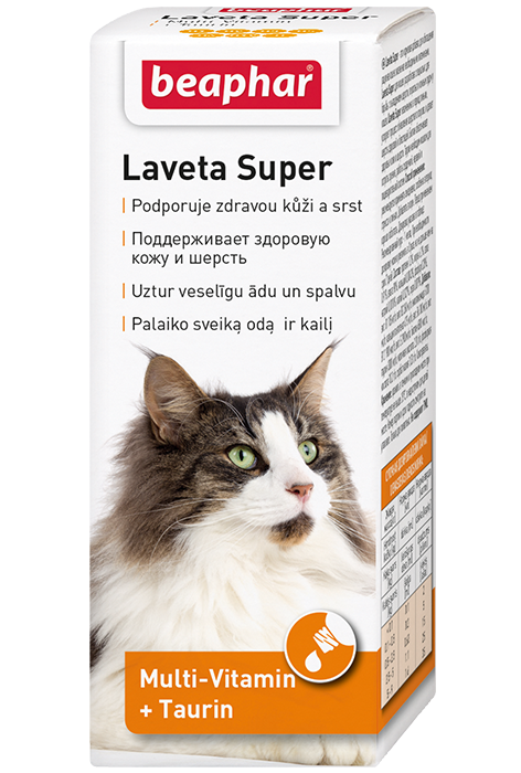 Витамины для кошек Beaphar (Беафар) Laveta Super For Cats, кормовая добавка для шерсти 50 мл