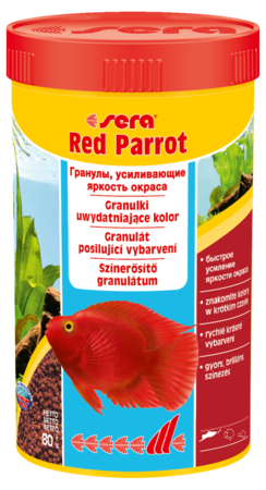 Гранулированный корм для красных попугаев Sera Red Parrot для яркости окраса, 1 л
