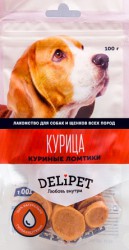 Куриные ломтики для собак Delipet, 100 г
