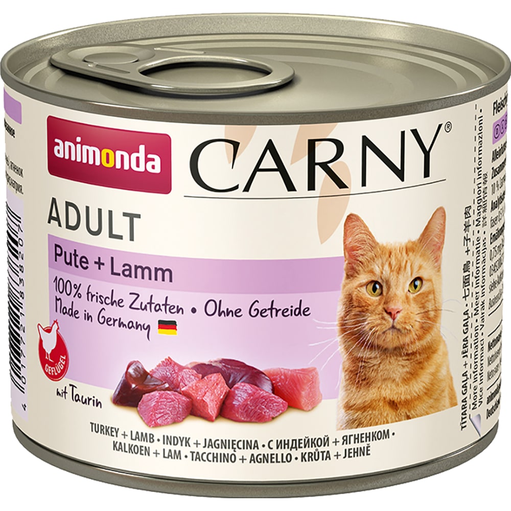 Консервы Animonda Carny Adult Cat для взрослых кошек, с индейкой и ягненком 200 г х 6 шт.