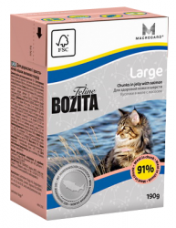 Консервы для кошек крупных пород Bozita Feline Funktion Large кусочки в желе с лососем 190 г
