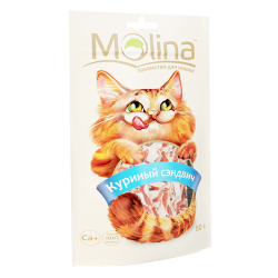 Лакомство для кошек Molina «Куриный сэндвич», 80 г