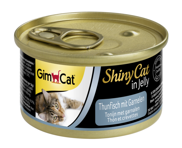 Консервированный корм для кошек Gimpet ShinyCat Тунец с креветками 70 г