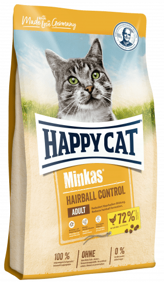 Сухой корм для взрослых кошек Happy Cat Minkas Hairball Control с птицей, 1,5 кг