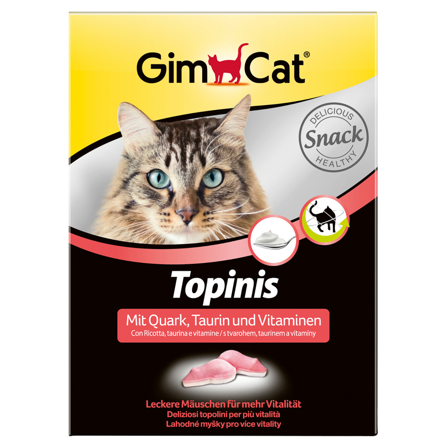 Лакомство для кошек витамины Gimpet Topinis мышки с творогом и таурином, 220 г